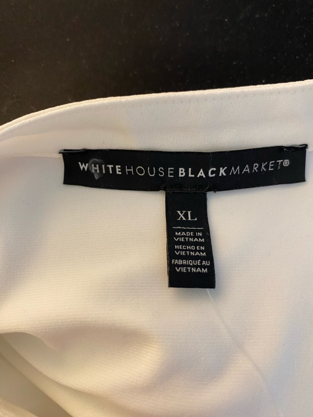 White House Black Market White Ruffle-Trim V-Neck Blouse NWO Tags - Picture 6 of 7